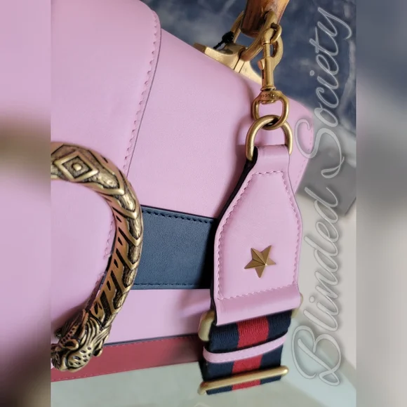 Gucci Dionysus Bamboo Top Handle Colorblock Handbag w Web Crossbody Strap - Picture 2 of 12